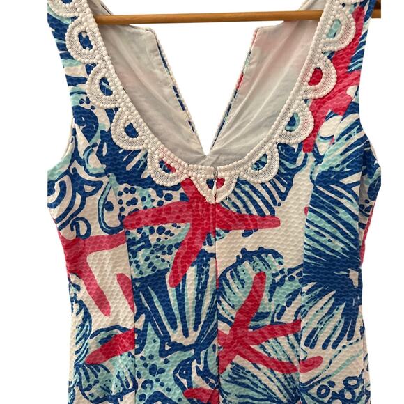 RARE Lilly Pulitzer Janice Shift Resort White She She Shells Dress Size‎ 4 - Picture 10 of 12